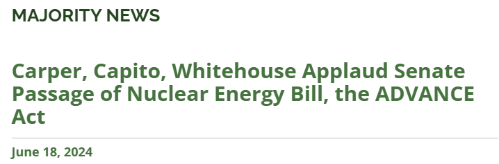 加速核电复兴！美参议院高票通过法案 支持先进核能部署