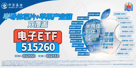 “全球市值老大”苹果股价连涨7日，A股“果链”有望受益，或有资金借道电子ETF（515260）布局电子板块！  第5张