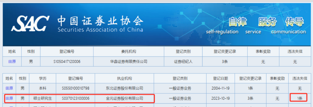 证券业版个人征信发威！多位券商高管，有“违法失信”记录  第3张