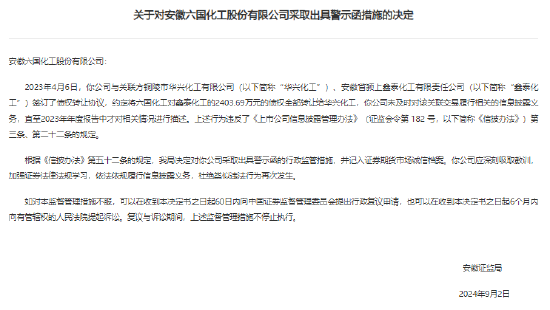 未及时对关联交易信披 六国化工董秘邢金俄被监管约见谈话  第1张